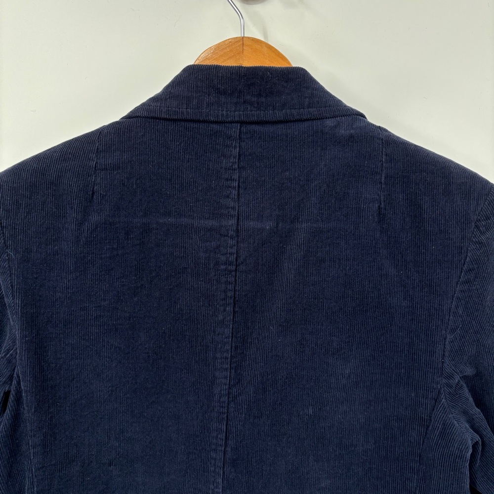 Vintage Corduroy Blazer Women Navy Blue Jacket Preppy Academia Classic Japan - Picture 10 of 15